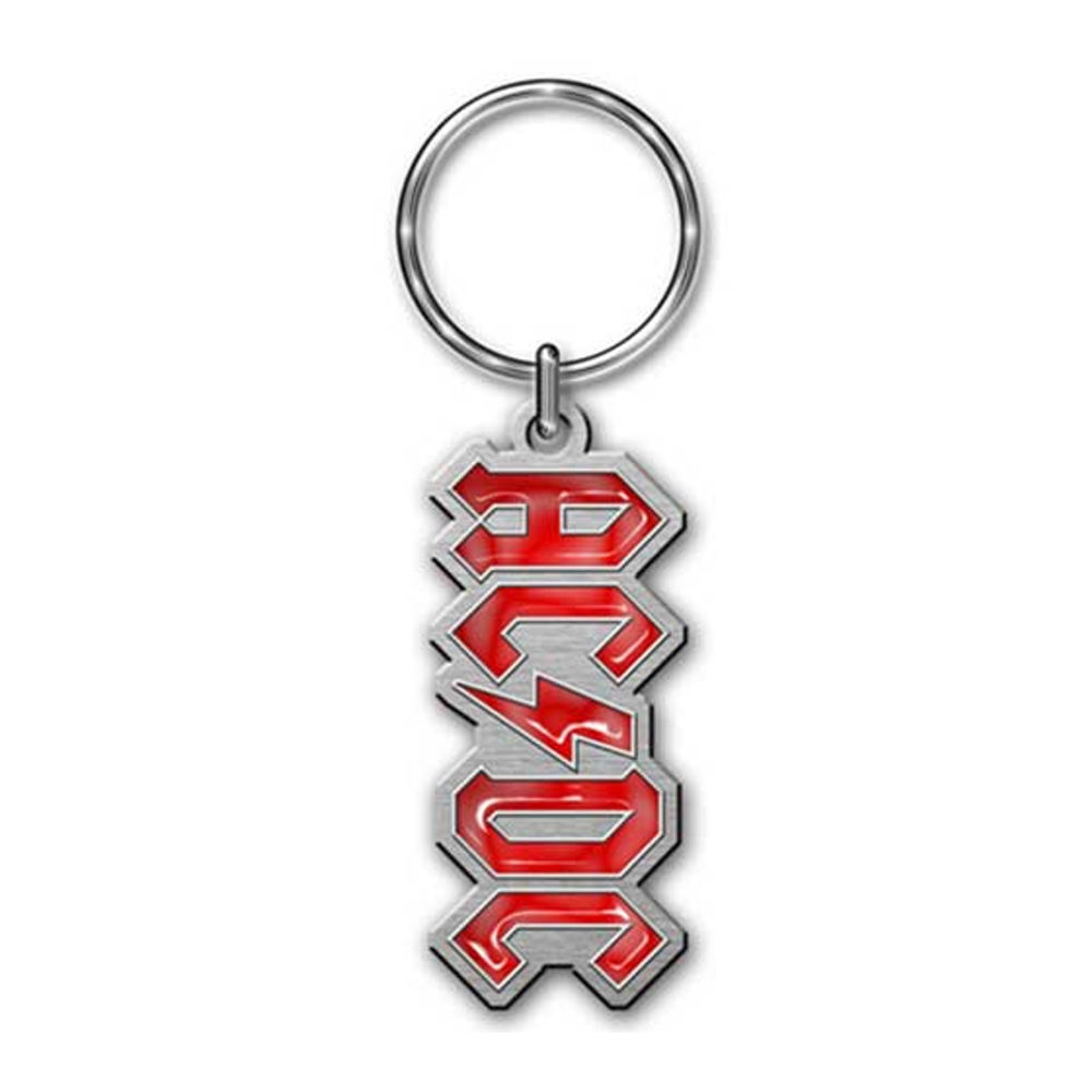 AC/DC - Logo Schlüsselring - Rot/Silberfarben
